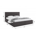 Čalúnená posteľ HILTON 160x200cm výklopná grafitová